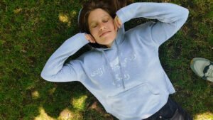 Hoodie Gris Lion Blanc